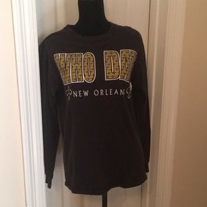 Ladies New Orleans Saints Who Dat long sleeve Tee